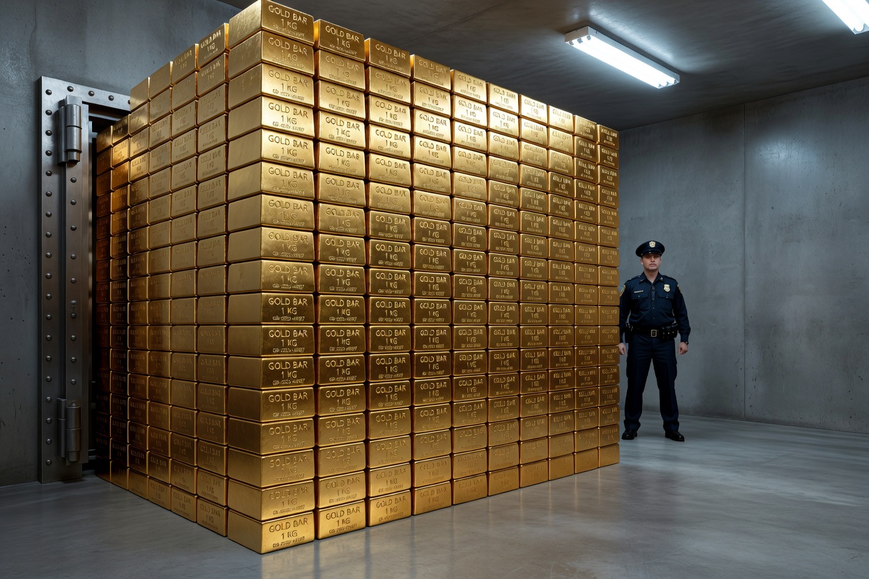 Barras e moedas de ouro